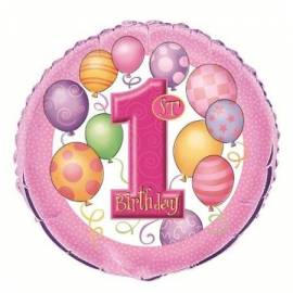 1st birthday Pink Foil