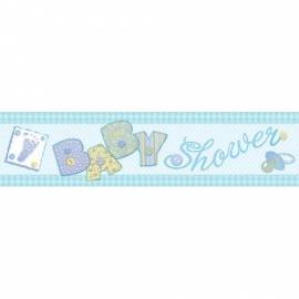 Baby blue stitching foil banner