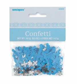 Blue Radiant Cross Confetti