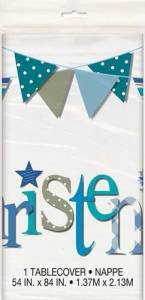 Blue Christening Tablecover