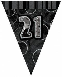 black/silver 21st flag banner