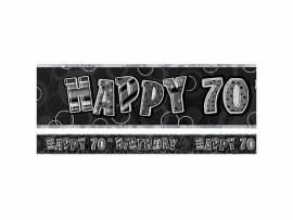 Happy 70th black glitz banner