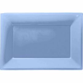 Blue Plastic Platters 3PK