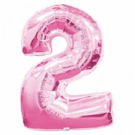 Pink Number 2 Foil Balloon