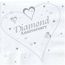 Diamond Anniversary Napkins - 18Pk