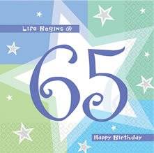 Birthday Shimmer 65th Napkins