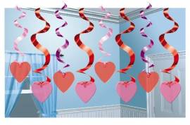 Candy Hearts Hanging Swirl Decorations