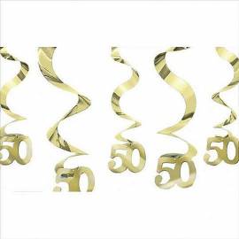 Hanging Swirls - 50th Gold