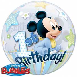 Mickey 1st birthday bubble
