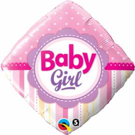 Baby Girl Dots and Stripes Foil Balloon