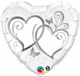 Entwined Hearts Silver Foil Balloon