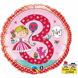 Rachel Ellen Age 3 Princess Foil Balloon