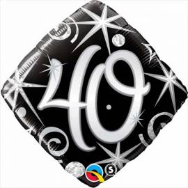 40th Elegant Sparkle Foil Balloon