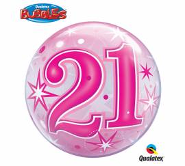 Happy 21st pink Bubble