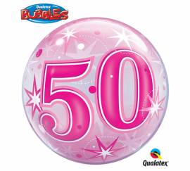 Happy 50th Pink Bubble