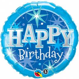 36inch Blue Happy Birthday Foil Balloon
