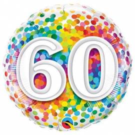 60th Dots Confetti Foil Balloon