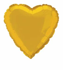 Giant Heart Gold Foil Balloon