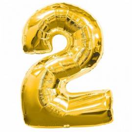 Gold Number 2 Foil Balloon