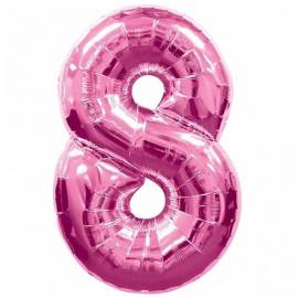 Pink Number 8 Foil Balloon