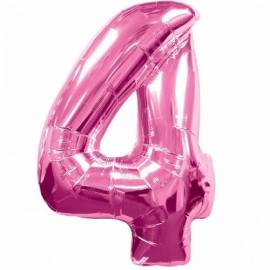 Pink Number 4 Foil Balloon