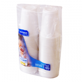 100 White cups disposable