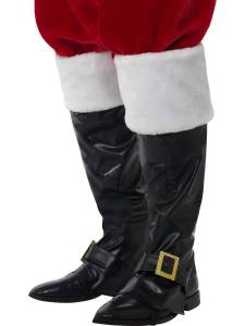 Black Santa Boot covers with fur top