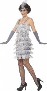 Short Silver Flapper Dress
