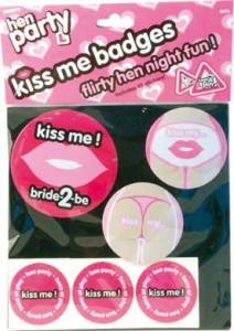 Hen Nite Kiss Me Badges