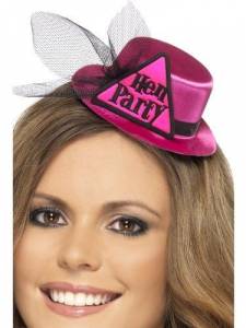 Hen Party Pink Hat with Black