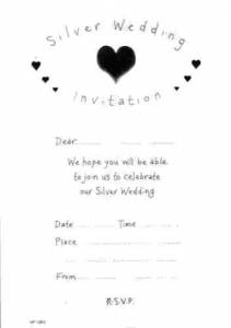 Silver wedding invitation