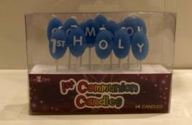 First Communion Blue Pick Candle