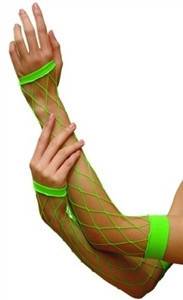 Green Fishnet Gloves